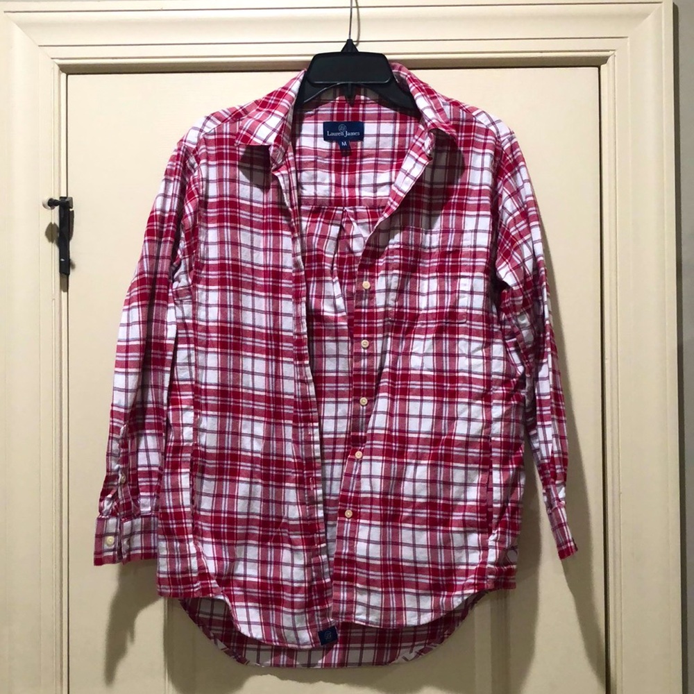 Lauren James red plaid shirt